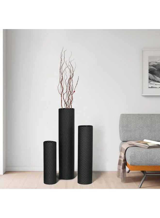 Dnnnii Black Tall Floor Vase Metal Cylinder Vases - Image 4