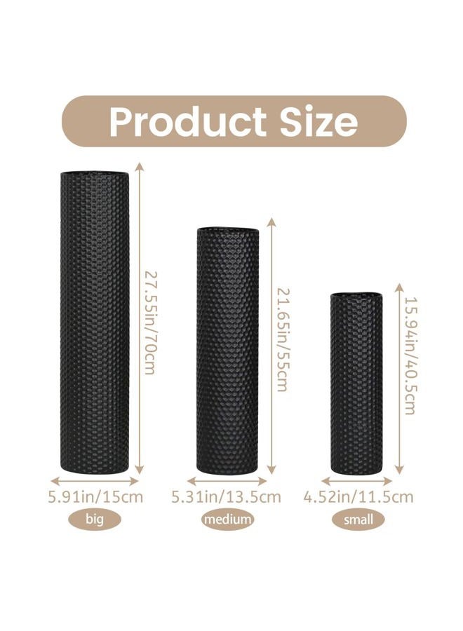Dnnnii Black Tall Floor Vase Metal Cylinder Vases - Image 3