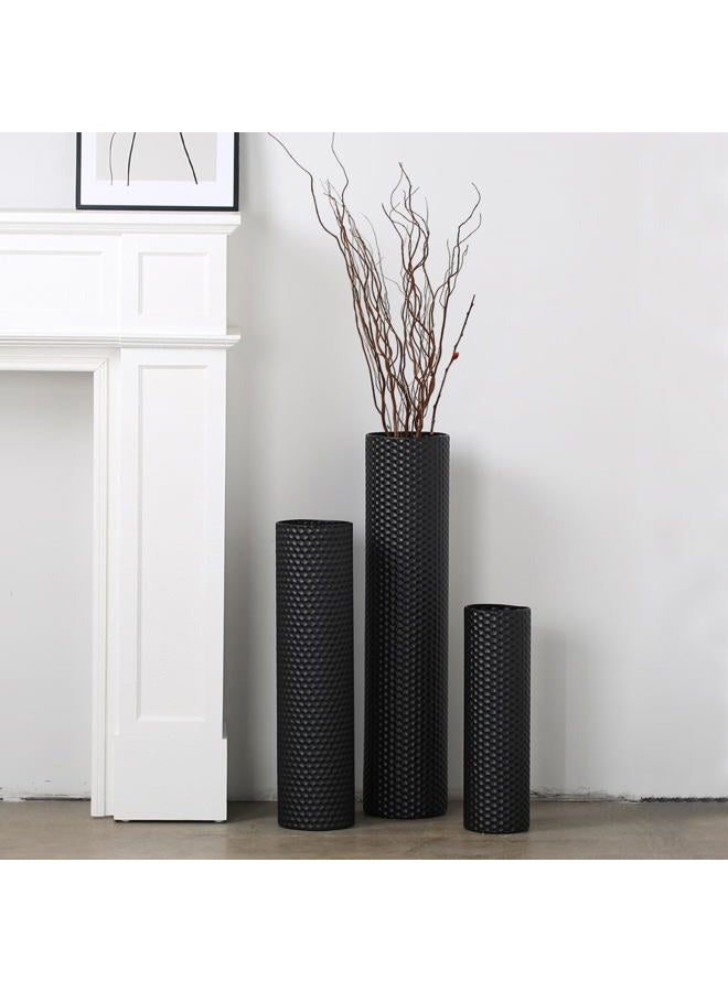 Dnnnii Black Tall Floor Vase Metal Cylinder Vases - Image 1