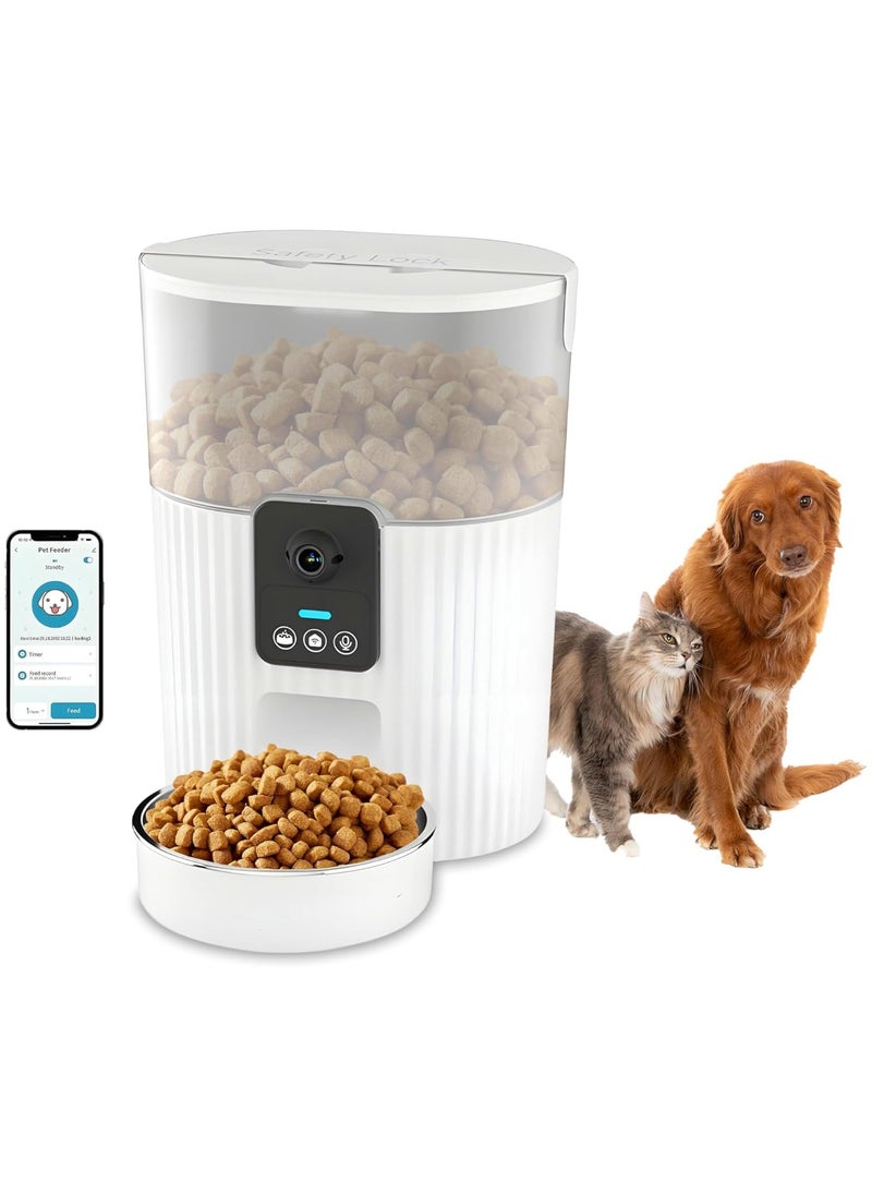 XVersion - Automatic Cat Feeder with Camera App 3L WiFi Cat Food Dispenser for Cats & Dogs, Smart Timed Cat Feeder Automatic Pet Feeder w/Portion Control,Stainless Steel Cat Bowl and Dual Power (15Cup) - Image 1