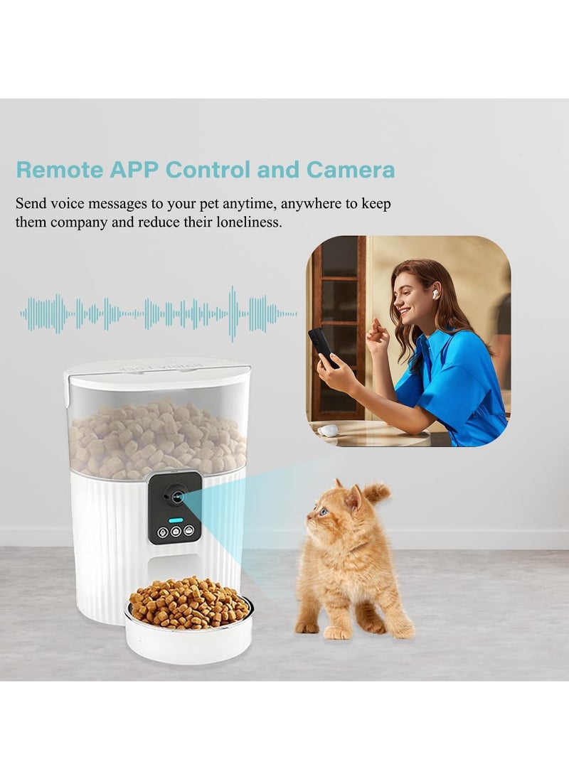 XVersion - Automatic Cat Feeder with Camera App 3L WiFi Cat Food Dispenser for Cats & Dogs, Smart Timed Cat Feeder Automatic Pet Feeder w/Portion Control,Stainless Steel Cat Bowl and Dual Power (15Cup) - Image 1