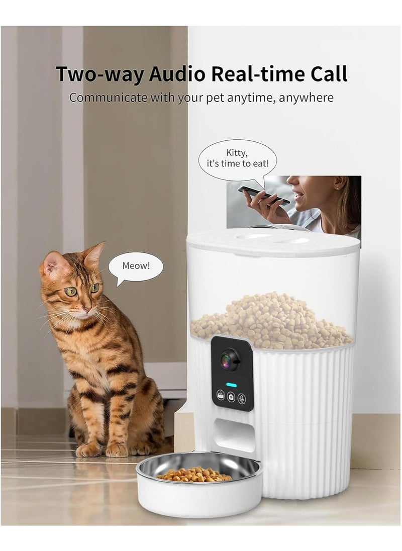 XVersion - Automatic Cat Feeder with Camera App 3L WiFi Cat Food Dispenser for Cats & Dogs, Smart Timed Cat Feeder Automatic Pet Feeder w/Portion Control,Stainless Steel Cat Bowl and Dual Power (15Cup) - Image 1