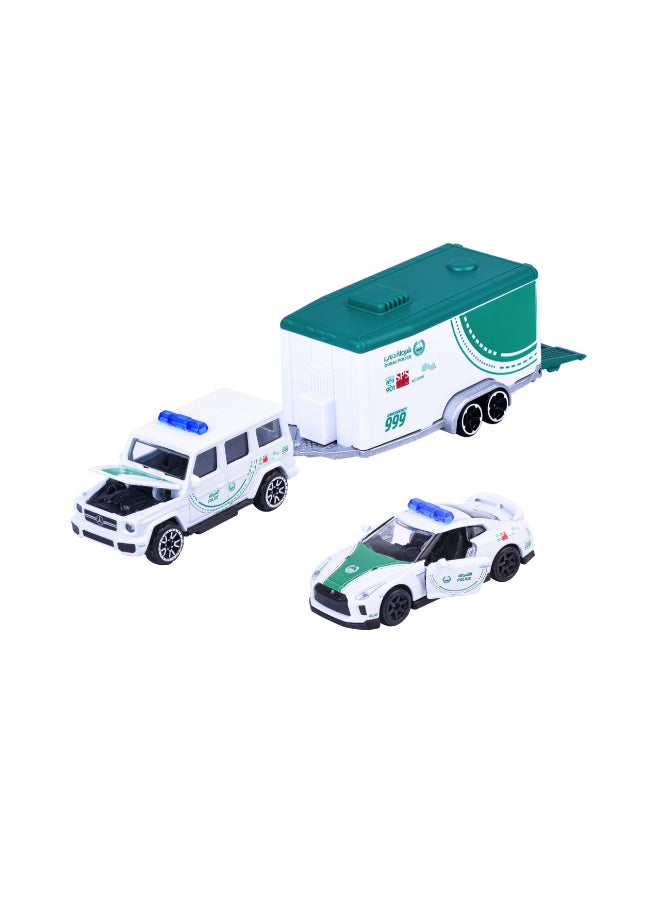 Majorette Dubai Police Racing Deluxe Trailer – Super Car's (1:64 Scale) – Die-Cast Toy Car for Kids & Collectors - Image 3