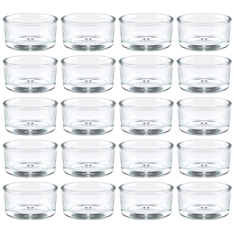UPlama 36 Pack Clear Glass Tealight Candle Holders, 1.8 Inch Wide x 1 Inch High, for 1.5" Tealights, Bulk for Wedding Centerpieces, Party, Dinner, Home Decor - Image 1