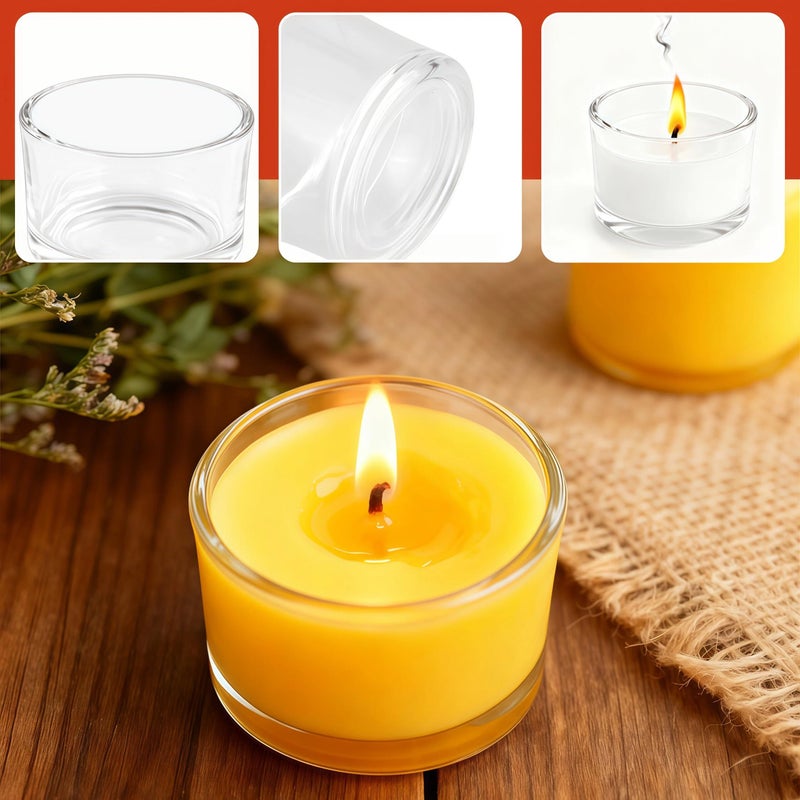 UPlama 36 Pack Clear Glass Tealight Candle Holders, 1.8 Inch Wide x 1 Inch High, for 1.5" Tealights, Bulk for Wedding Centerpieces, Party, Dinner, Home Decor - Image 3