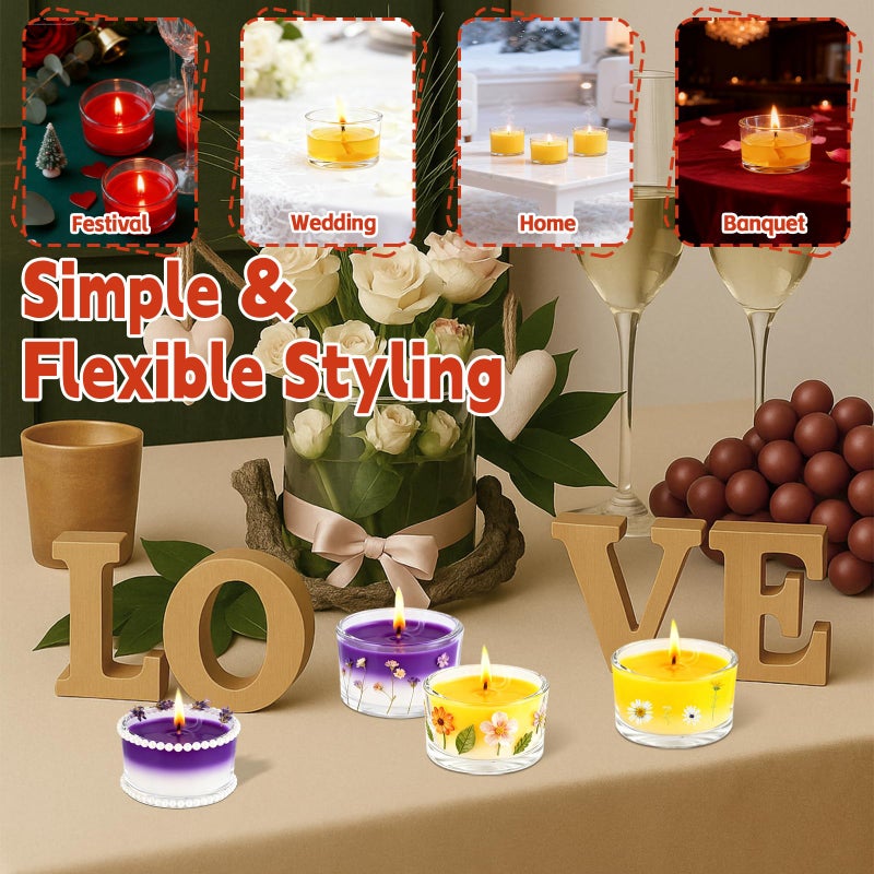 UPlama 36 Pack Clear Glass Tealight Candle Holders, 1.8 Inch Wide x 1 Inch High, for 1.5" Tealights, Bulk for Wedding Centerpieces, Party, Dinner, Home Decor - Image 4