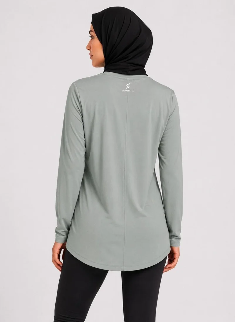 Moveletix Women's Training Long Sleeve T-Shirt Green Soft