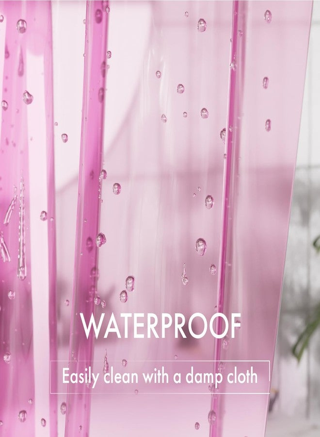 AmazerBath Extra Long Shower Curtain Liner, Clear Pink Shower Liner 84 Inches Long, 72x84 Plastic Shower Curtain Liners, Cute Tall Shower Liner, PEVA Bathroom Shower Curtain Liners & 3 Magnets - Image 4