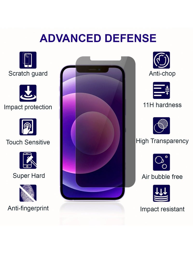 PRIMEEIGHT - PRIMEEIGHT iPhone 11 / XR Privacy Screen Protector 6.1 Inch Display - Ultra Thin 9H Hardness Tempered Glass iPhone 11 / XR Pack of 2 - Easy to Install HD Privacy Screen. - Image 1