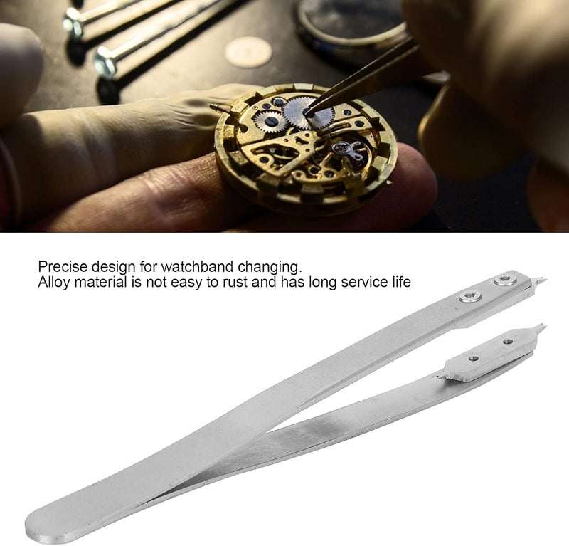klarako Watch Repairing Tweezers Accessory, V‑Shaped Watch Setting Fitting Repairing Maintenance Spring Bar Tweezers Tool Watch Repairing Accessory - Image 3