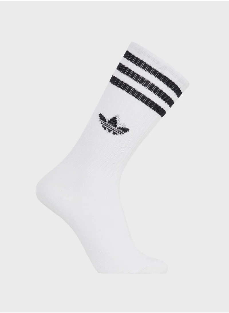 adidas Originals 3 Pairs Solid Crew Socks