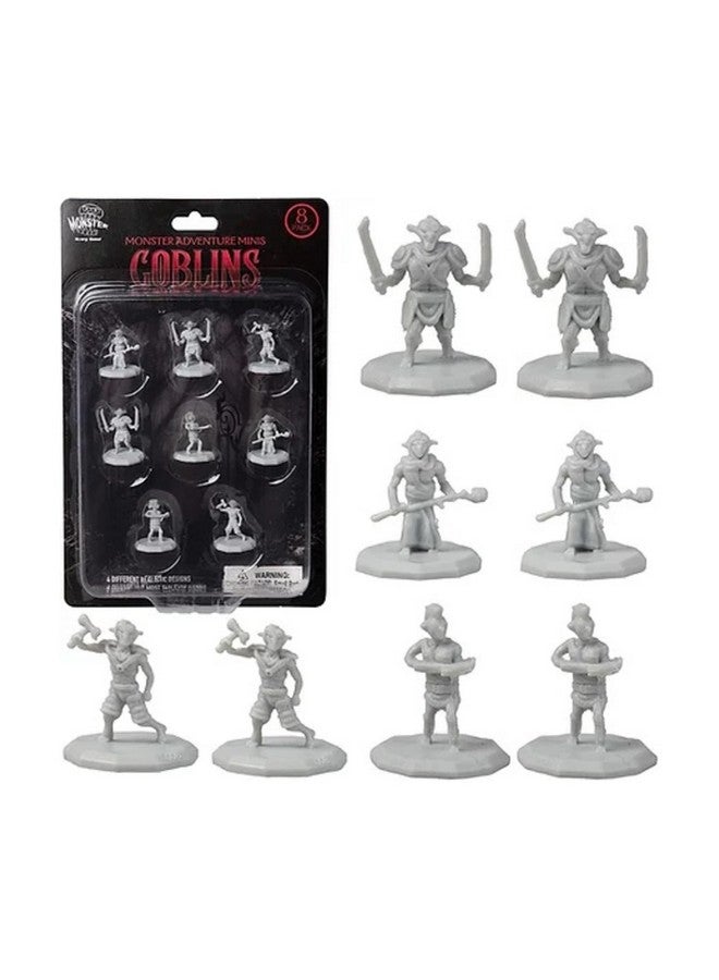 Monster Protectors Fantasy Goblin Mini Figures 8 Unpainted Unique Designs 1" Hex-Sized, Compatible with DND Dungeons Dragons, Pathfinder & Tabletop RPGs Games, Realistic Sculpts for Campaign  - Image 1