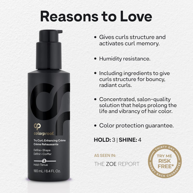 Colorproof Tru Curl Enhancing CrÃ¨me 6.4 Fl oz. Curl Creme with Black Currant, Jasmine & Peach Scent, Anti-Frizz, Humidity Control & Nourishing Curl Cream for Curly Hair Formula - Image 3