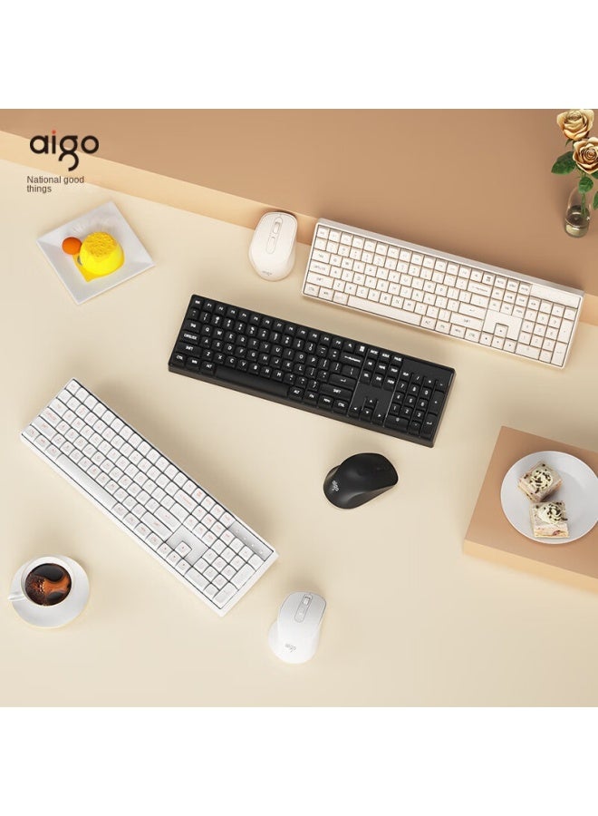 آيجو لوحة مفاتيح وموس ميكانيكي لاسلكي 2.4 جيجاهرتز، تشغيل فوري، N-key Rollover، ميكانيكي حقيقي - Image 2