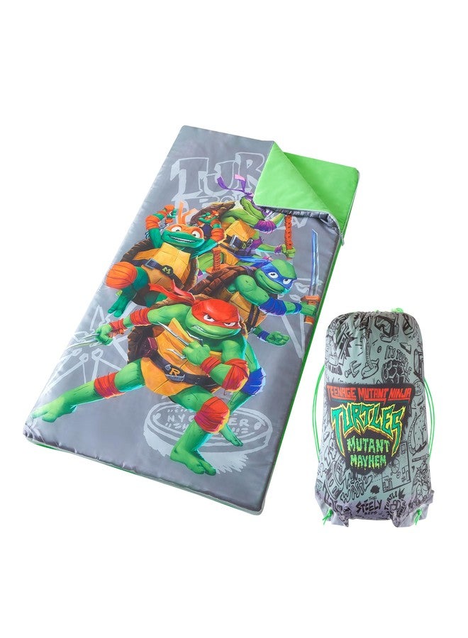 Idea Nuova Teenage Mutant Ninja Turtles: Mutant Mayhem Slumber Set with Sleeping Bag & Sling Bag, Comfortable Kids Sleepover & Travel Set - Image 1