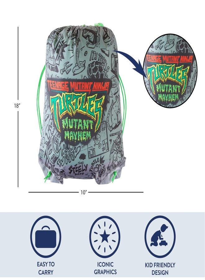 Idea Nuova Teenage Mutant Ninja Turtles: Mutant Mayhem Slumber Set with Sleeping Bag & Sling Bag, Comfortable Kids Sleepover & Travel Set - Image 4
