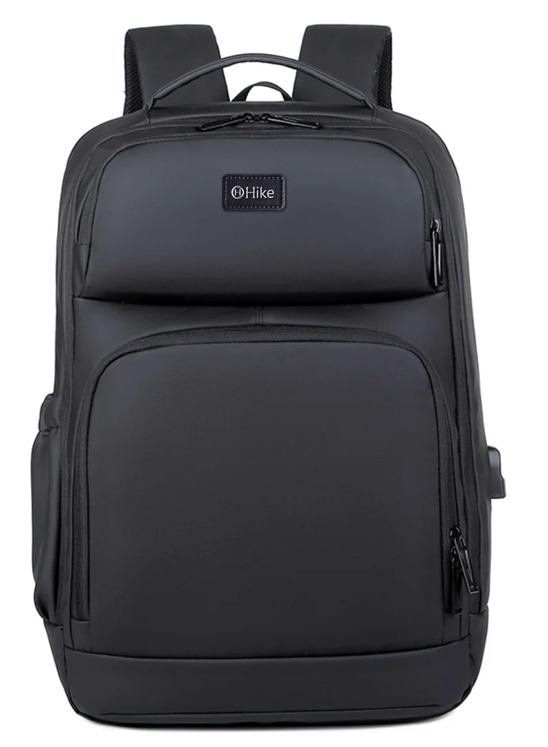هايك Premium Expandable Casual Backpack Water Resistant Laptop Daypack with Built in USB Port and Separate Laptop Compartment for Men and Women, HKY2206- Black