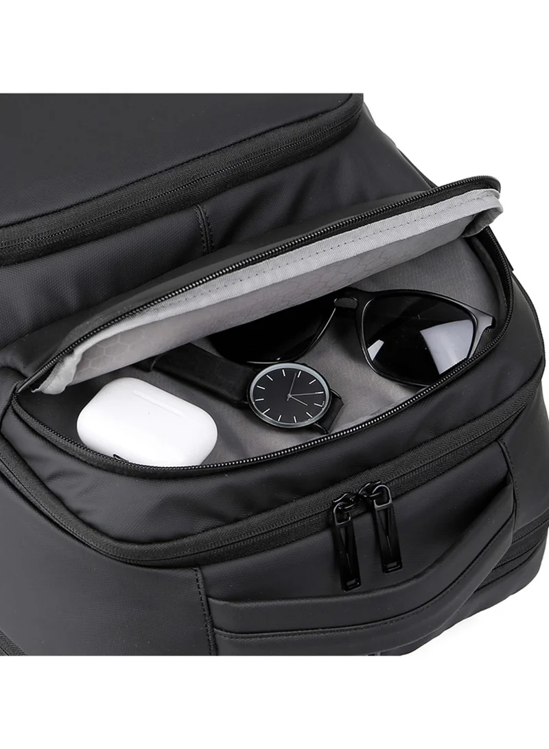 Hike  Premium Expandable Casual Backpack Water Resistant Laptop Daypack with Built in USB Port and Separate Laptop Compartment for Men and Women, HKY2206, Black  | Best Price UAE