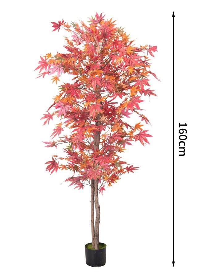 Bolivia's - Artificial Maple Tree Tall Fake Potted Maple Tree with Planter Large Faux Olive Branches and Fruits Artificial Tree for Modern Home Office Living Room Floor Decor Indoor - Image 1