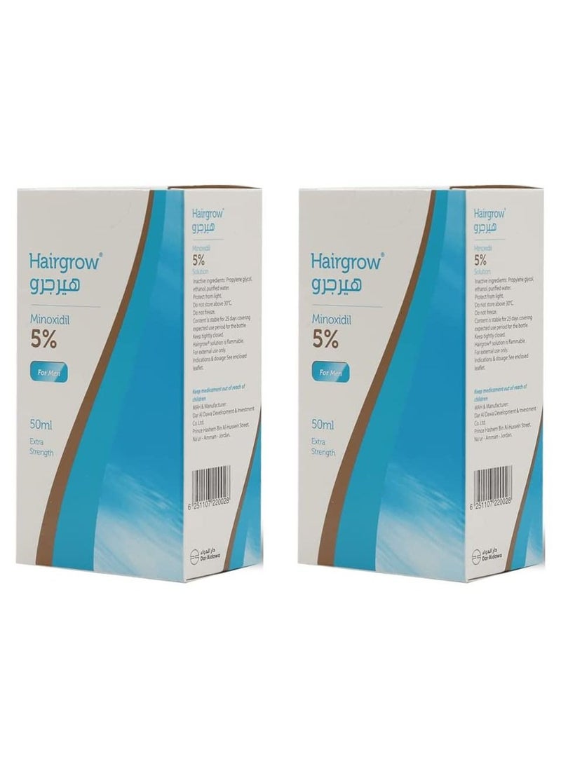 Hairgrow Minoxidil 5% Solution Hair Regrowth Tonic 50ml (2 Pack 2 Month)  - Image 1