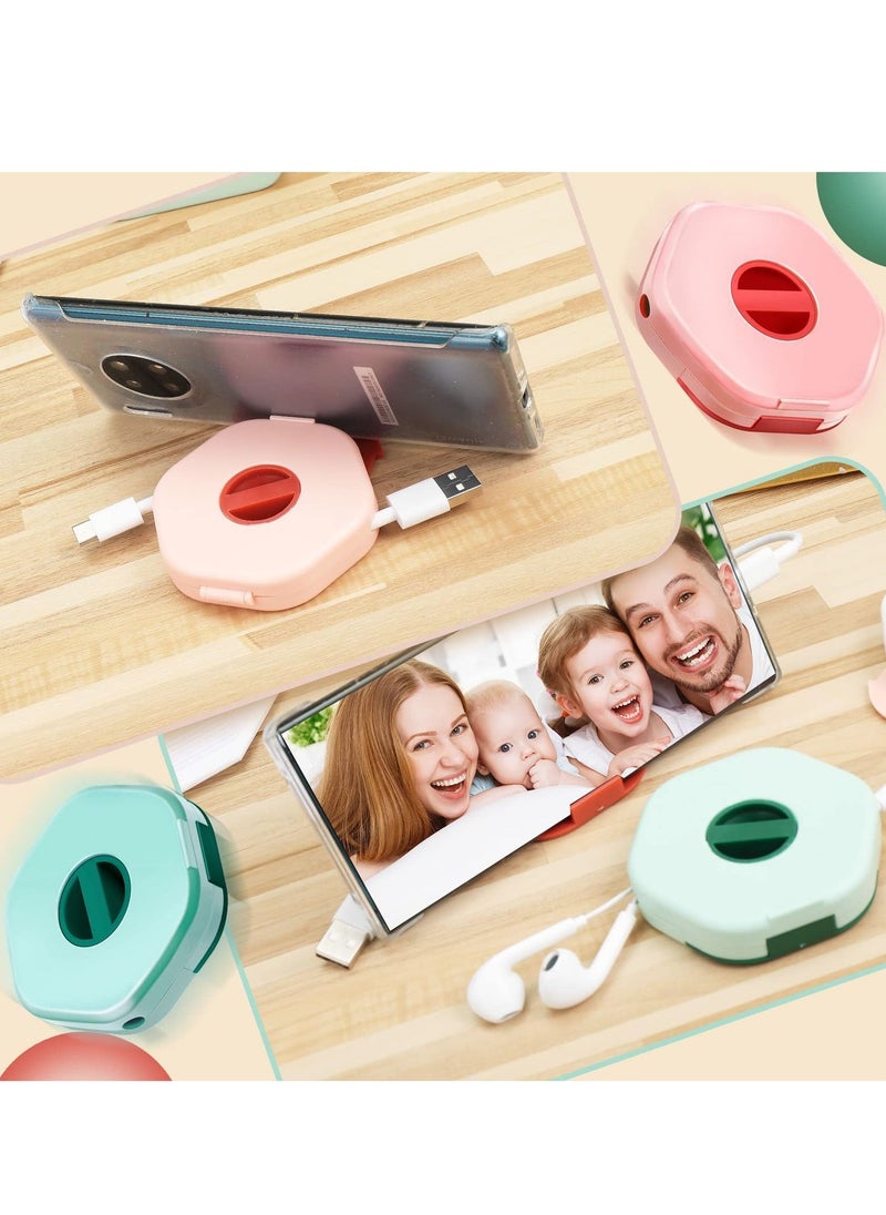 Y&D - 8PCS Cable Management Retractable Cord Organizer, 2 in 1 Organizer Wire Holder Small Winder Case Phone for Solving Tangles, Headset, Office, Home Supplies - Image 1