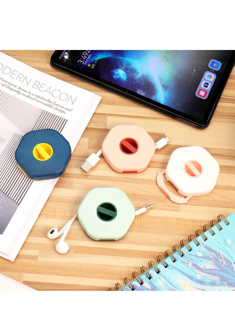 Y&D - 8PCS Cable Management Retractable Cord Organizer, 2 in 1 Organizer Wire Holder Small Winder Case Phone for Solving Tangles, Headset, Office, Home Supplies - Image 1
