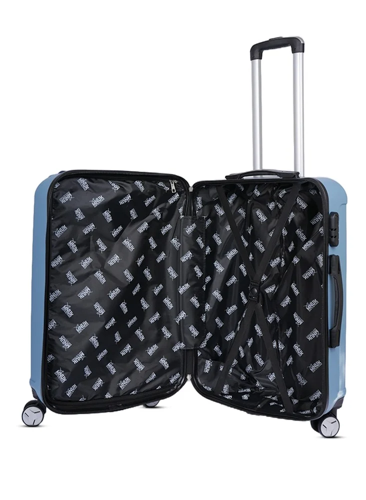MNUK Viator Check-in Luggage- 24 Inch | Hard-side Smooth and comfortable Luggage Trolley with TSA Lock | PP Material| Double 360° 4 Wheeler| Medium- Blue