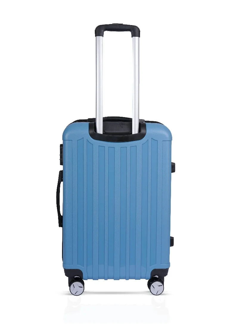 MNUK Viator Check-in Luggage- 24 Inch | Hard-side Smooth and comfortable Luggage Trolley with TSA Lock | PP Material| Double 360° 4 Wheeler| Medium- Blue