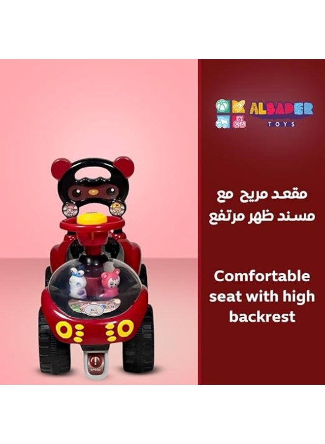 البدر سيارة دفع للاطفال الصغار من البدر، سيارة اطفال مع موسيقى واضواء، العاب سياره دفع للاطفال، العاب ركوب مع عجلة القيادة، مناسبة للاولاد والبنات من سن 1.5 الى 4 سنوات  - Image 4