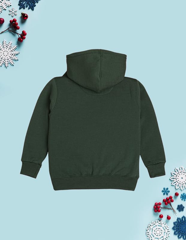 Nusyl Girl's Polyester Neck Hooded Sweatshirt (NUUCSWT0842.27_Olive - Image 2