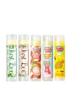 Lappy Lips and Just Bee Organic 100 Natural Lip Balm for Adults and Kids Family Pack Organic Essential Oil  for Dry Chapped Lips to Restore and Heal