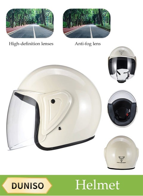 Open Face Helmet, Anti Fog And Thermal Insulation Motorcycle Helmet，Scooter Helmet With Detachable Goggles,Adjustable Lock Buckle, Shock And Fall Resistant, Suitable For Both Men And Women，Suitable For Head Circumference Of 55-60cm
