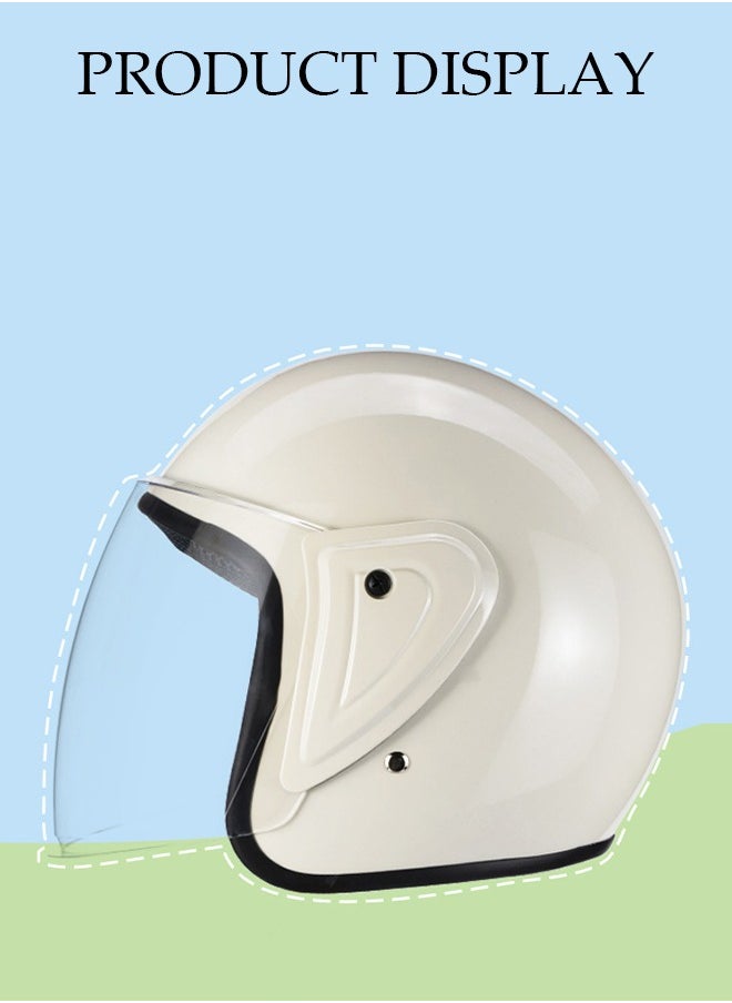 Open Face Helmet, Anti Fog And Thermal Insulation Motorcycle Helmet，Scooter Helmet With Detachable Goggles,Adjustable Lock Buckle, Shock And Fall Resistant, Suitable For Both Men And Women，Suitable For Head Circumference Of 55-60cm