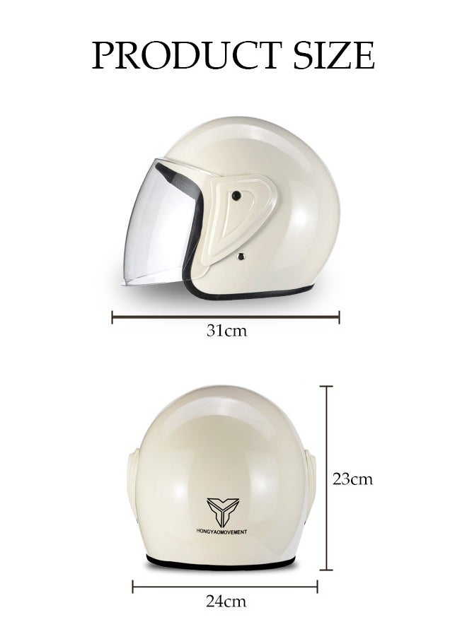 Open Face Helmet, Anti Fog And Thermal Insulation Motorcycle Helmet，Scooter Helmet With Detachable Goggles,Adjustable Lock Buckle, Shock And Fall Resistant, Suitable For Both Men And Women，Suitable For Head Circumference Of 55-60cm