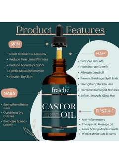 Live Fraiche Castor Oil (2Oz) + Filled Mascara Tube Usda Certified Organic 100% Pure Cold Pressed Hexane Free Stimulate Growth For Eyelashes Eyebrows Hair. Lash Growth Serum. Brow Treatment  - Image 5