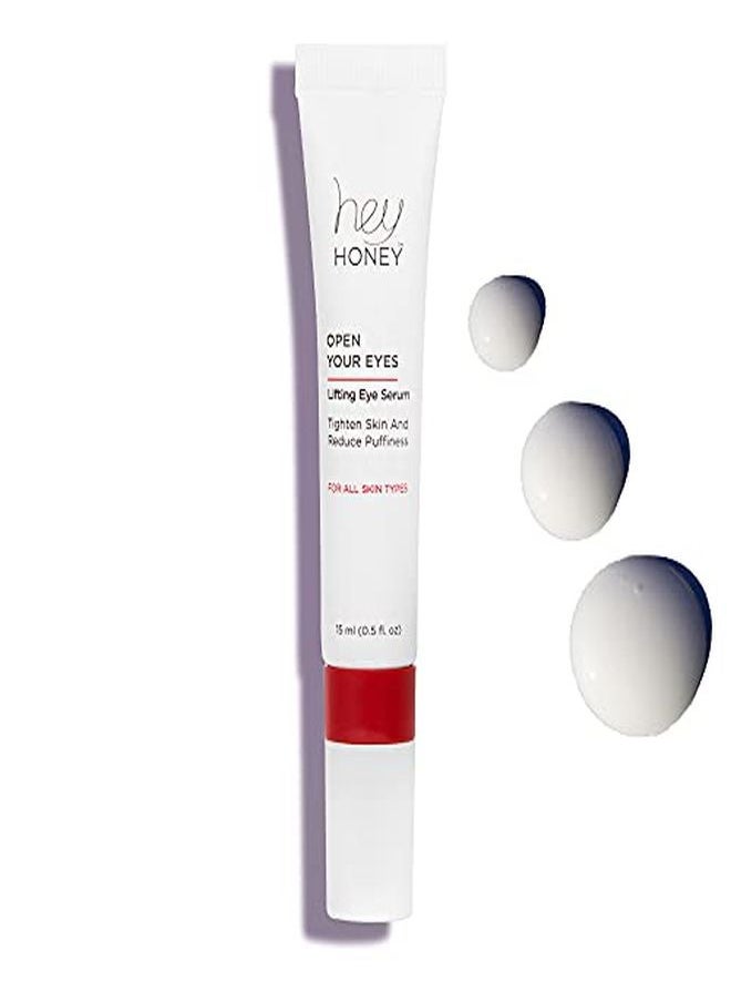 Hey Honey , Open Your Eyes, Lifting Eye Serum. Light Fluid Revitalizes The Appearance Of Your Entire Eye Contour To Deliver A Bright, Rested Look. 0.5 Oz.  - Image 1