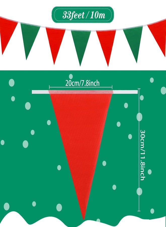 ايرينير زينة رايات عيد الميلاد من إيريناري، بطول 165 قدمًا، رايات مثلثة الشكل من القماش باللونين الأحمر والأخضر، مثالية لأعياد الميلاد وحفلات الزفاف وأعياد الميلاد والحفلات المنزلية والحدائق والحفلات الخارجية. - Image 5