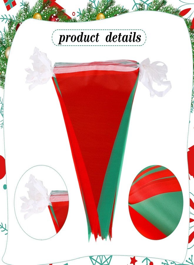 ايرينير زينة رايات عيد الميلاد من إيريناري، بطول 165 قدمًا، رايات مثلثة الشكل من القماش باللونين الأحمر والأخضر، مثالية لأعياد الميلاد وحفلات الزفاف وأعياد الميلاد والحفلات المنزلية والحدائق والحفلات الخارجية. - Image 4