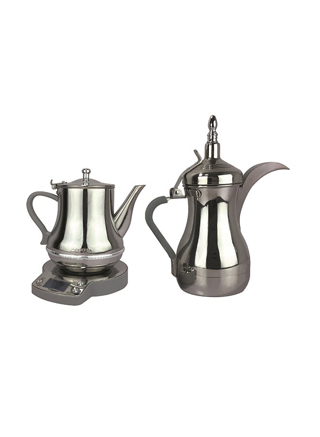 Crownline Karak Tea/Arabic Coffee Maker Silver 0.8Liters - Image 1