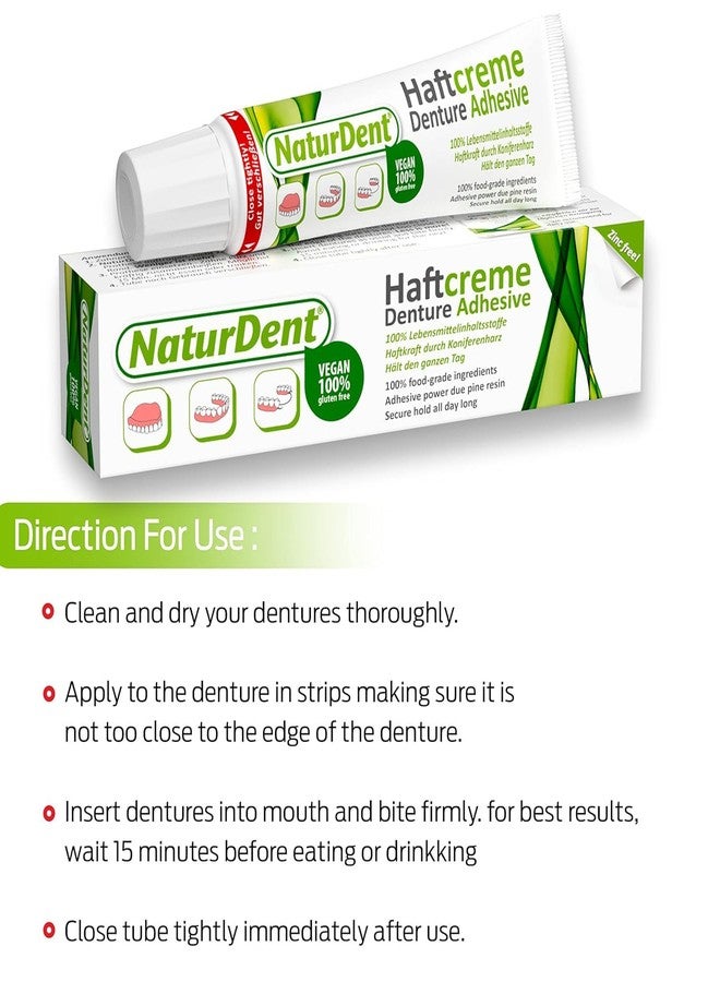NaturDent Natural Strong Denture Adhesive – Long Lasting Hold, Zinc-Free, Petrochemical-Free, Paraben-Free, Neutral Taste, 40 g - 4 Pack - Image 4