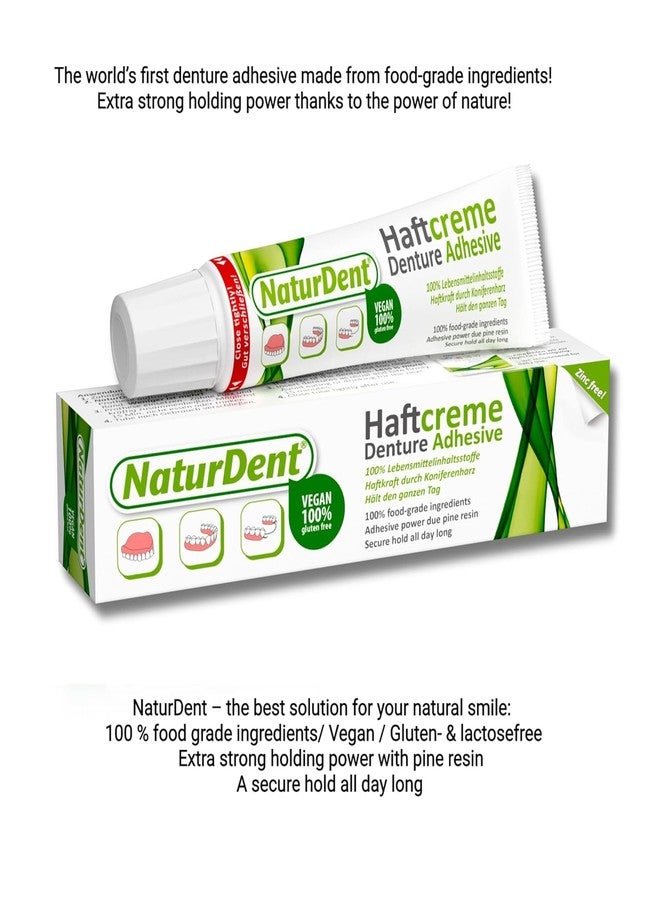 NaturDent Natural Strong Denture Adhesive – Long Lasting Hold, Zinc-Free, Petrochemical-Free, Paraben-Free, Neutral Taste, 40 g - 4 Pack - Image 3