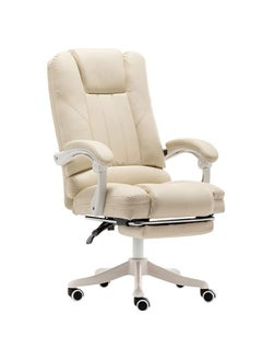 Ergonomic Office Chair, Adjustable High Back Recliner Chair with Padded Armrests and Retractable Footrest Computer High Back Adjustable Ergonomic Desk Chair PU Leather Swivel Task Chair