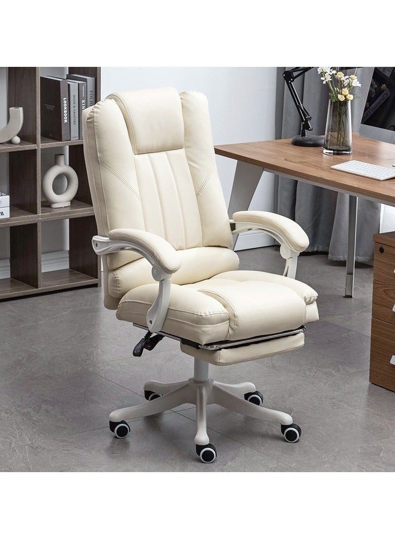 Arabest - Ergonomic Office Chair, Adjustable High Back Recliner Chair with Padded Armrests and Retractable Footrest Computer High Back Adjustable Ergonomic Desk Chair PU Leather Swivel Task Chair - Image 1