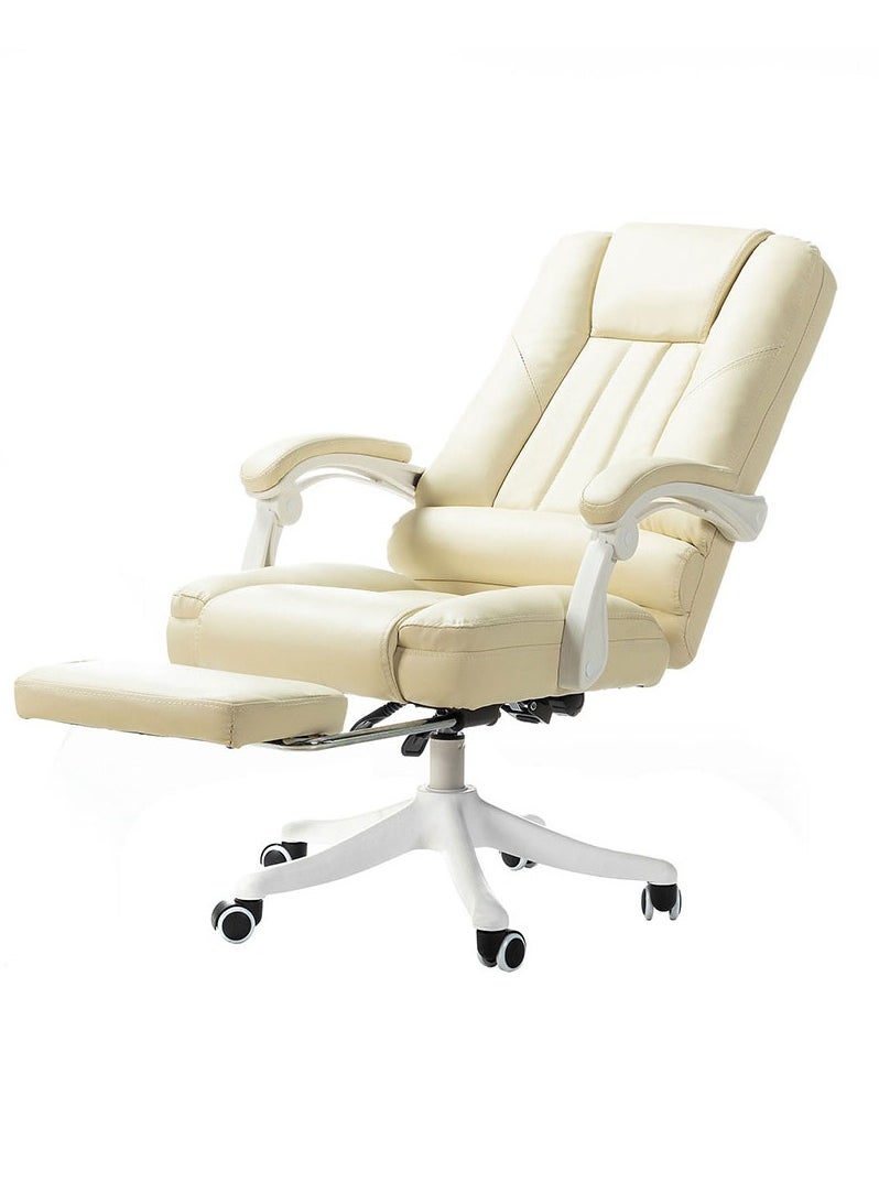 Arabest - Ergonomic Office Chair, Adjustable High Back Recliner Chair with Padded Armrests and Retractable Footrest Computer High Back Adjustable Ergonomic Desk Chair PU Leather Swivel Task Chair - Image 1