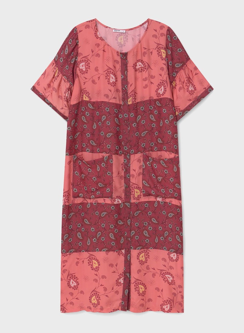 Blue Age Printed Shirt Dress - Image 2