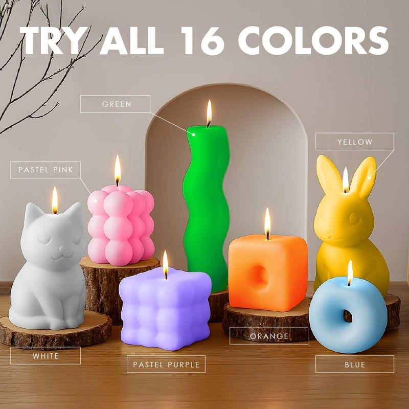 ALEXES Wax Dyes for Candle Making - 16 Colors Set of Candle Wax Dyes - Candle Color Dye for Soy Wax - Candle Dye for Soy Candle Making - Color for Candle Making 0.2 oz - Image 3