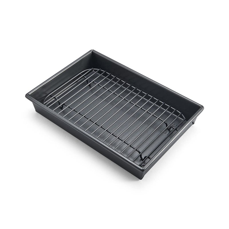 chicago metallic Chicago Metallic Petite Roast Pan Set with Rack 10x7 inch Nonstick Toaster Oven Baking Pan Perfect for Single Serving Meals and Small Batch Cooking
