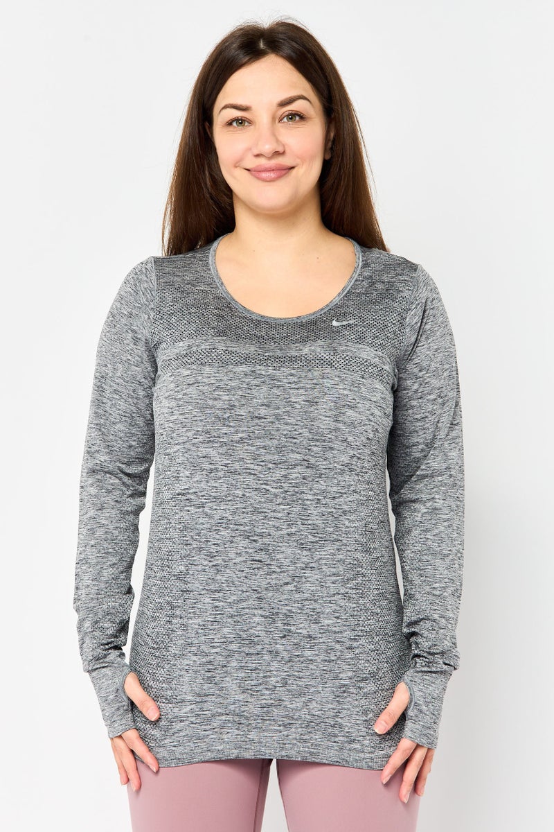 Nike Women Dri-Fit Long Sleeve Running T-Shirt, Multicolor - Image 1