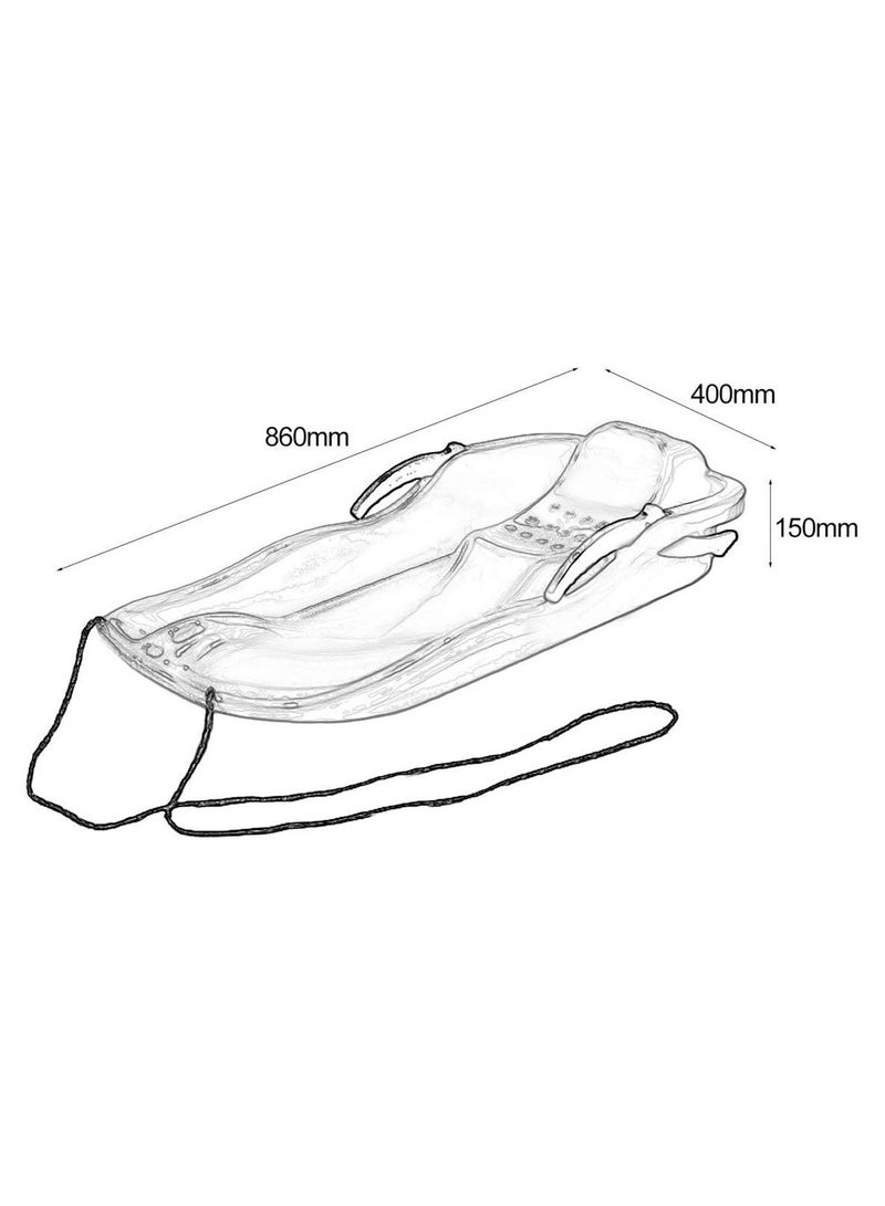 DubaiGallery Plastic Snow Sled, Kids Skiing Sled Board Snowboard Outdoor Downhill Toboggan with Brakes and Pull Rope for Grass Sliding and Sand Boarding - Image 5