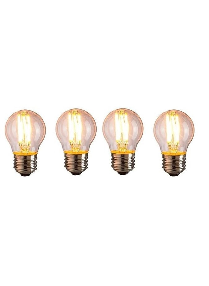 General Large Dimmable Decorative Bulb G45 Edison Dimmable Bulb E27 220V 4W, Pack of 4 Straight Line Design, Yellow 
